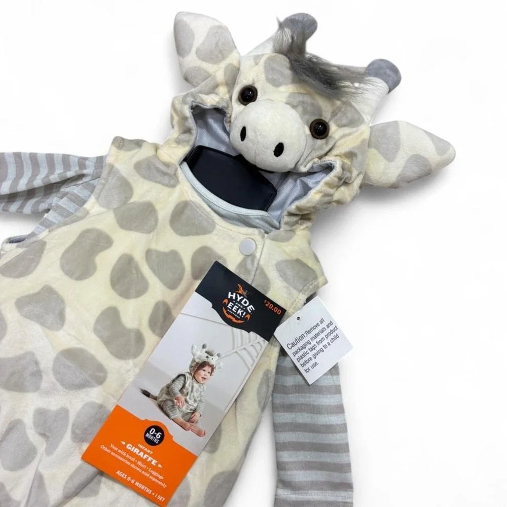 NWT Baby Giraffe Plush Onesie Safari Halloween Costume Cosplay Cozy 0-6M